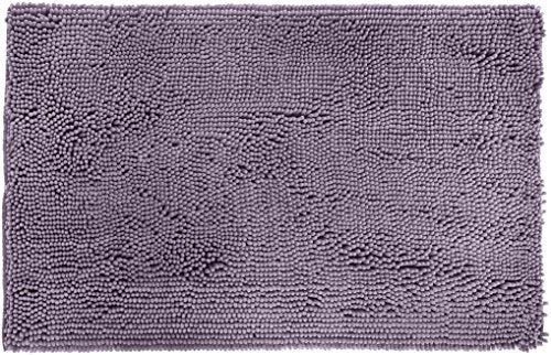 Non-Slip Microfiber Shag Bathroom Rug, Absorbent Plush Mat, 21" x 34"