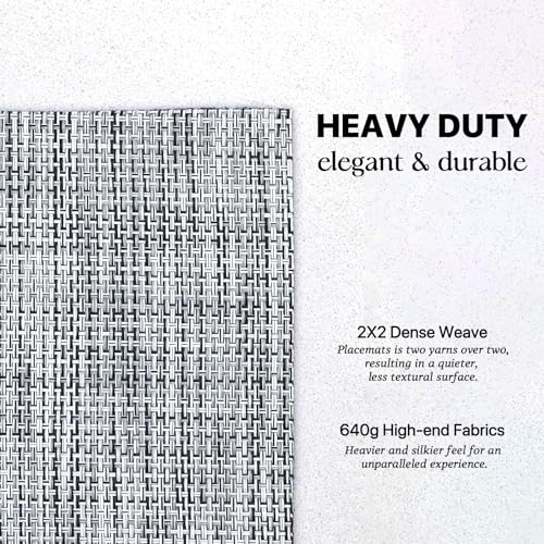 Woven Vinyl Placemats Set of 4 - Washable Indoor & Outdoor Dining Table Mats