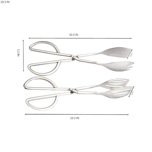 2-PACK Salad Tongs for Serving Buffet Party Catering with Stainless Steel Cooking Kitchen Tongs 10.3"
