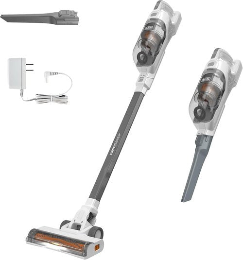 BLACK+DECKER POWERSERIES+ 20V MAX Cordless Stick Vacuum Cleaner - Lightweight, Bagless, Gray, 44-Minute Runtime