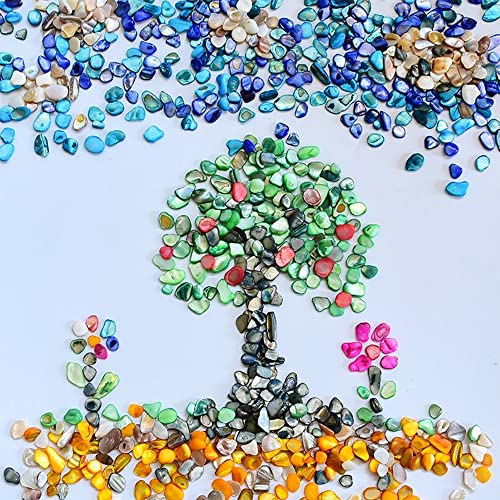 Natural Crushed Shell Chips for Crafts & Vase Fillers - Light Blue (1 lb)