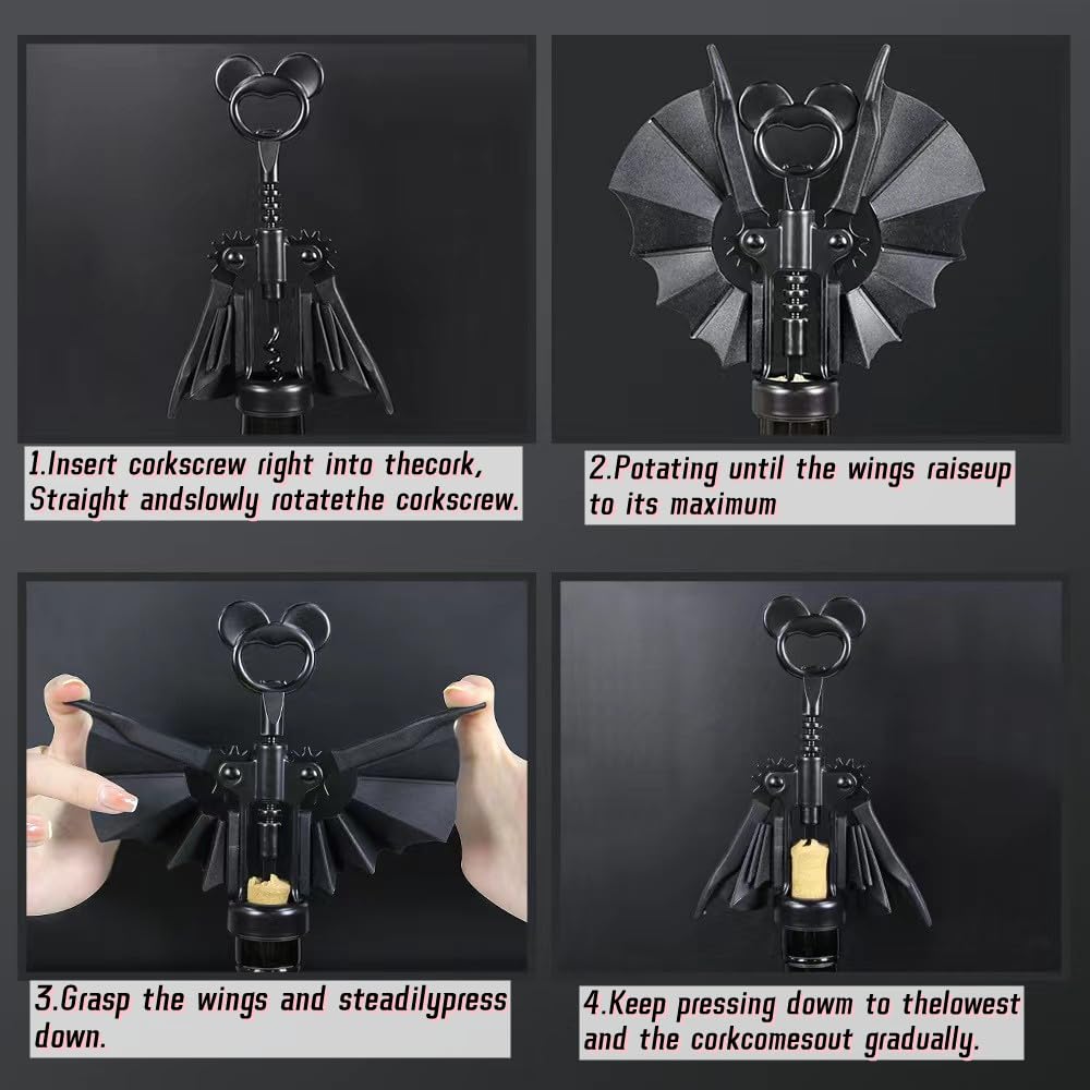 Bat 2-in-1 Wine & Beer Opener, Alloy Dual-Use Bottle Opener, Gifts for Lovers