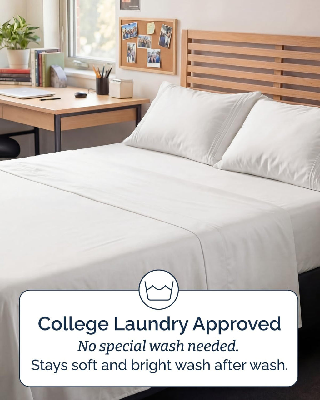 Skiennix Full XL Bed Sheet Set - Soft, Breathable & Cooling 4-Piece Luxury Bedding - Antique White