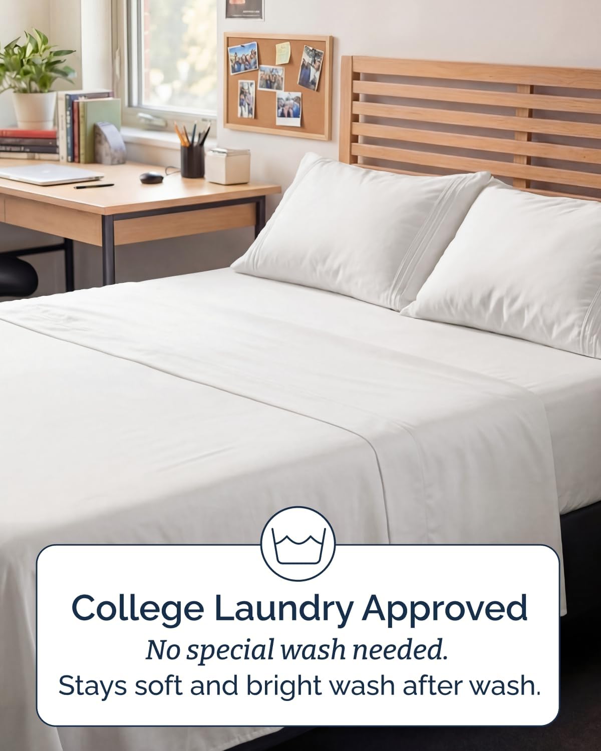 Skiennix Full XL Bed Sheet Set - Soft, Breathable & Cooling 4-Piece Luxury Bedding - Antique White