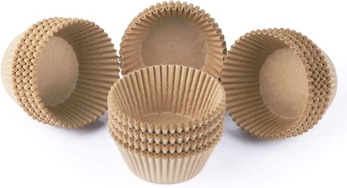 Caperci Natural Cupcake Liners - 500 Count Grease-Proof Baking Cups | No Smell Food-Grade Muffin Liners
