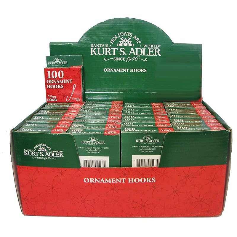 Silver Metal Christmas Ornament Hooks - 100-Piece Box Set for Tree Decor