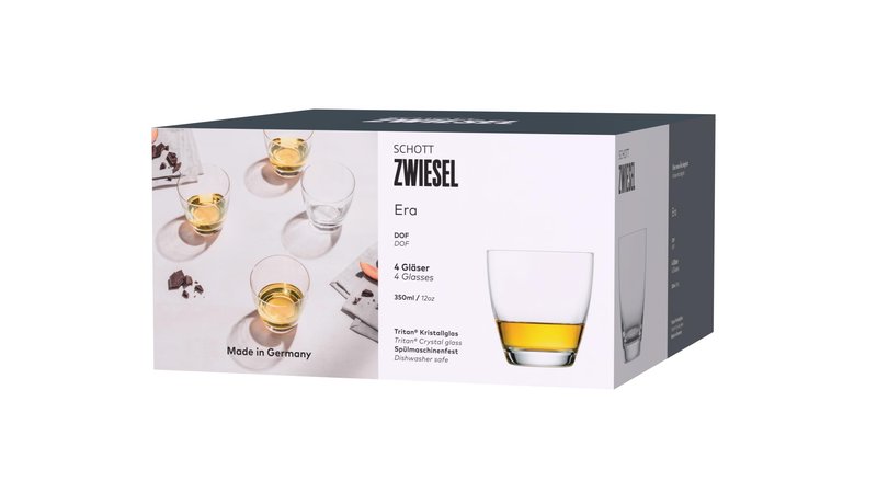 Schott Zwiesel Era Crystal Glass, 12 Oz. Double Old Fashioned (Set of 4), Clear