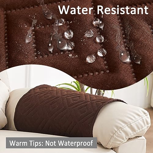 Quilted Polyester Recliner Armrest Cover Set with Pockets