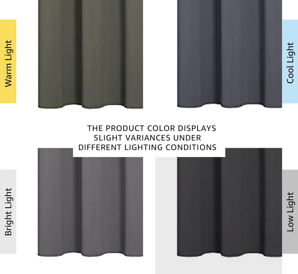 NICETOWN Grey Blackout Curtain Panels - Thermal Insulated Grommet Drapes for Bedroom | 2 Panels, W34 x L45-inch