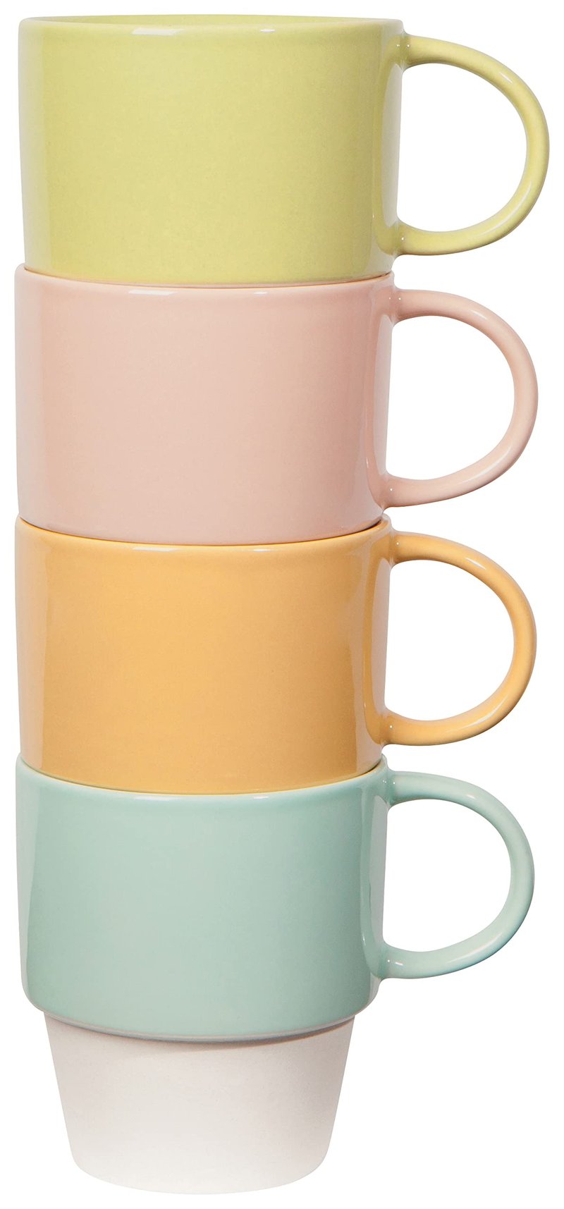 Now Designs Stoneware Nesting Mugs, Set of 4, Flora