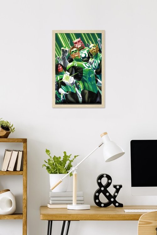DC Comics The Green Lantern Corps - Portrait Wall Poster, 22.4L" x 14.7W", Blonde Framed Version