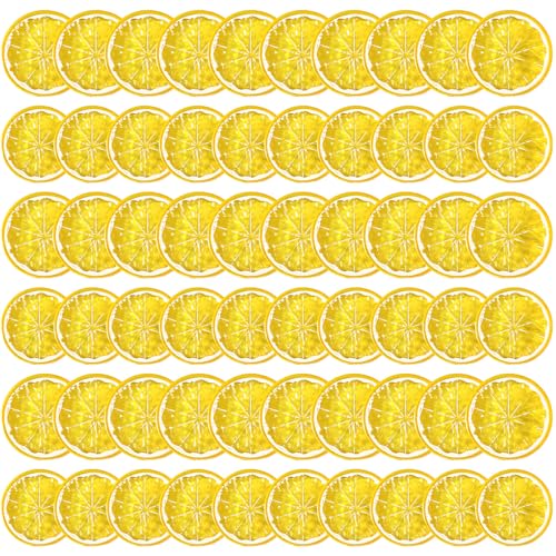 30 Pcs Fake Lemon Slices - Realistic Artificial Fruit Decor