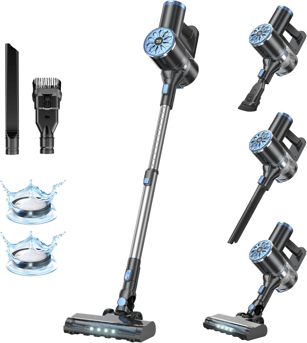 VIPSUN Cordless Vacuum Cleaner - Lightweight 6-in-1 Stick Vacuum with LED Screen for Carpets & Pet Hair