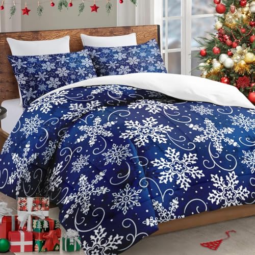 WeCozy King Christmas Comforter Set with Sheets – 3 Pieces, 104x90 Comforter
