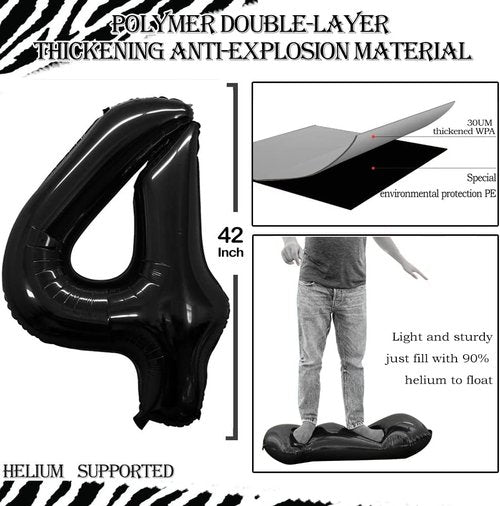 GOER Jumbo 42-Inch Black Number 24 Balloons - Perfect for 24th Birthday Party Decorations