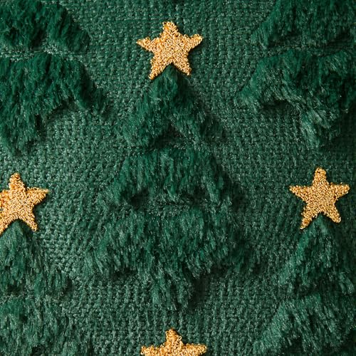 MIULEE Christmas Pillow Covers 18x18 Inch Set of 2, Dark Green Christmas Tree Plush Faux Fur Pillowcases Soft Decorative Throw Pillow Cases for Couch Sofa Living Room Winter Xmas Holiday Home Decor