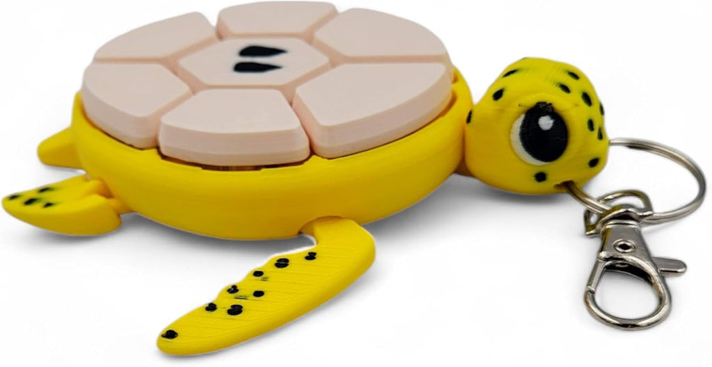 Turtle Fidget Clickers - Fruit Series Sensory Desktop & Keychain Figures - Stress Relief (Banana)