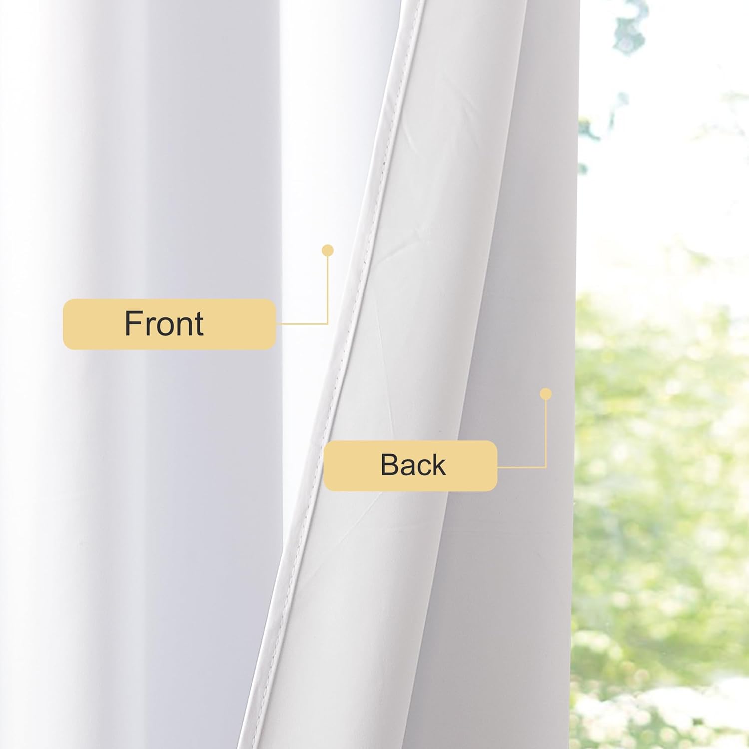 NICETOWN 100% Blackout Window Curtain Panels - Thermal Insulated, 96" Length, Snow White | Set of 2, 55" Wide