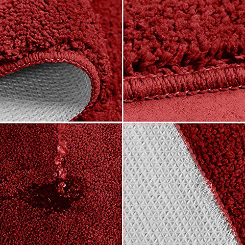 3-Piece Bathroom Rug Set, Anti-Slip Soft Bath Mat, U-Shaped Rug & Lid Cover