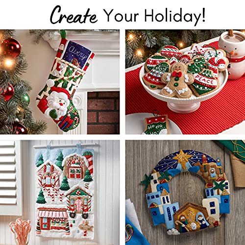 Bucilla Polar Bear Buddies Felt Stocking Kit – 18 Inch Christmas DIY