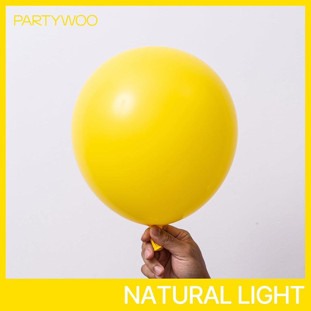 PartyWoo Yellow Balloons - 127-Piece Matte Latex Balloon Arch Kit for Easter & Birthday Decor