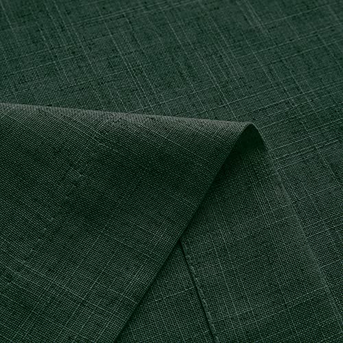 Mrs.Naturall Emerald Green Linen Curtains 8FT, 52x96 Inches, Pack of 2