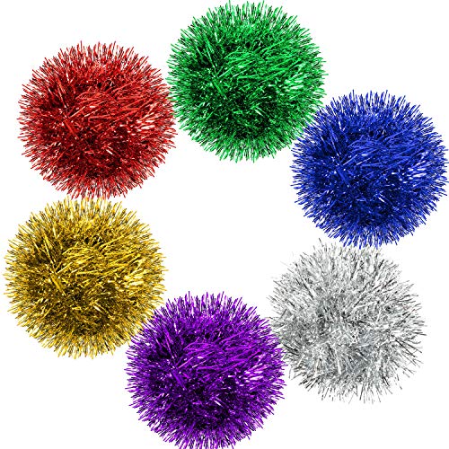 Multicolor Metallic Twist Tinsel Garland Set - 6 Rolls, 90 ft Total