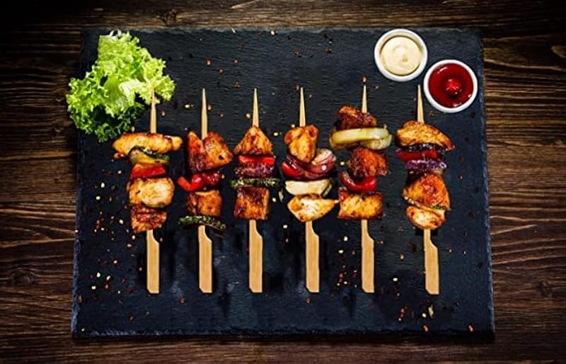 4.7 Inch Bamboo Skewers - 300 Pack Food & Cocktail Picks for Grilling & Appetizers
