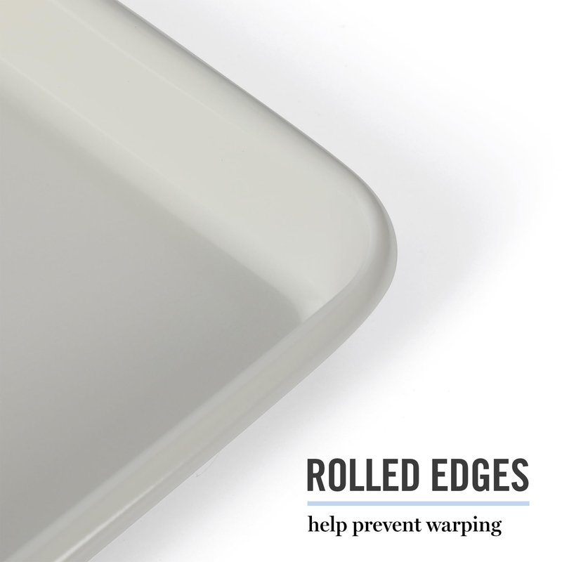 Martha Stewart Gallen 17 x 11 Inch Nonstick Carbon Steel Cookie Sheet – Cool Grey, Durable Bakeware for Even Baking and Easy Cleanup