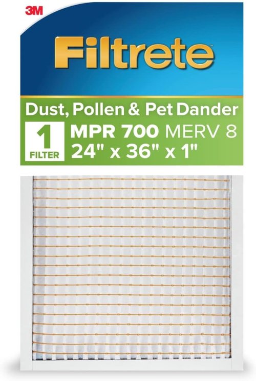 Filtrete AC Furnace Air Filter - MERV 8, MPR 700 | Pleated 1-Inch Electrostatic, 4-Pack (24x36)