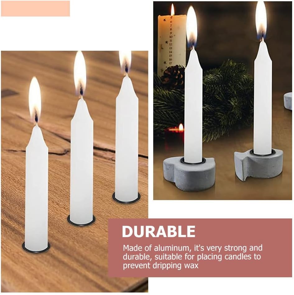 Skiennix 36-Piece Aluminum Candle Cup Set - Mini Taper Candle Holders in Black
