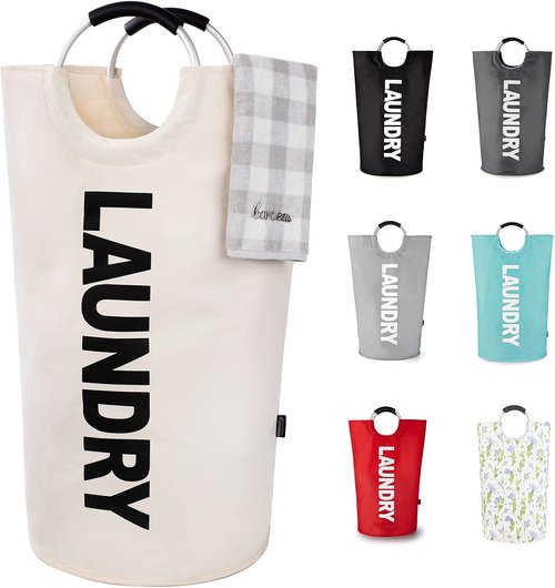Caroeas 90L Waterproof Laundry Basket - Collapsible Hamper with Padded Handles | 13 Color Options