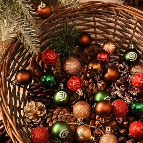 DecorbyHannah 49ct Red & Gold Mini Christmas Ornaments Set Tree Decoration