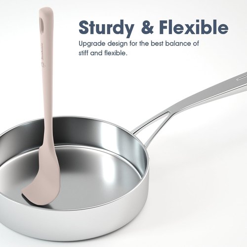 ChefAide Silicone Spatula Set - 5 Pieces with Ergonomic Grip & Heat Resistance Up to 600°F