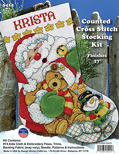 Santa Counted Cross Stitch Stocking Kit - 17" Finished Size, Design Works