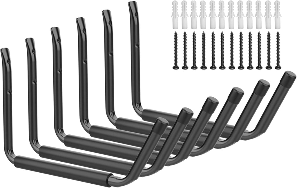 WALMANN Kayak Storage Rack - Wall Mount Hooks for Canoe, Surfboard, Ski, Snowboard & Paddle Board | Garage Utility Solution