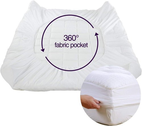 EASELAND Queen Size Mattress Pad - Quilted Pillow Top Protector with Deep Pockets (60x80 inch, White)