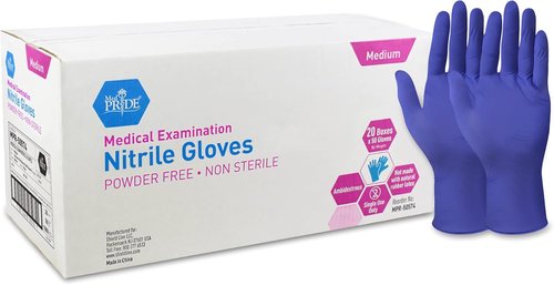 Med Pride Nitrile Medical Exam Gloves - Disposable, Powder & Latex-Free | Ideal for Doctors & Nurses