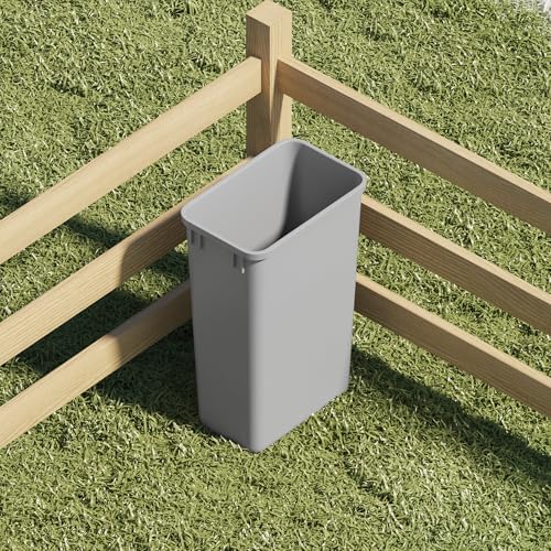 50Qt Plastic Stackable Wastebasket Trash Container 2 Pack Grey