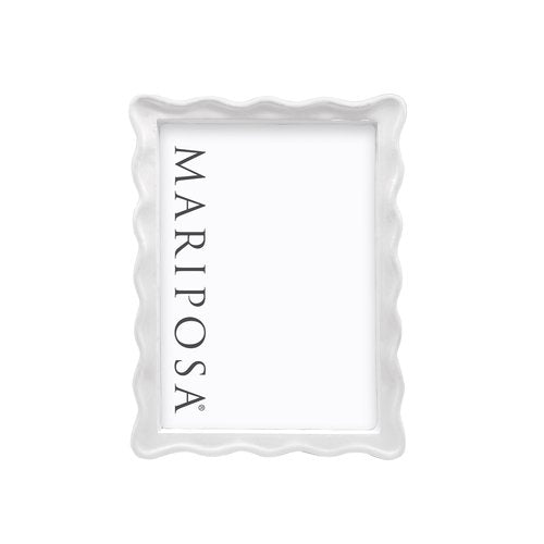 MARIPOSA WAVY WHITE 5x7 FRAME | WHITE | BRILLANTE | FRAMES | DECORATIVE PHOTO FRAMES | RECYCLED SANDCAST ALUMINUM | HANDMADE IN MEXICO