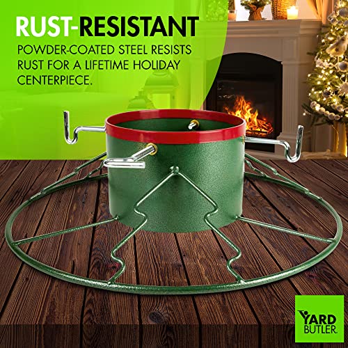 Heavy Duty Steel Christmas Tree Stand for 6-12 Ft Live Trees, Green