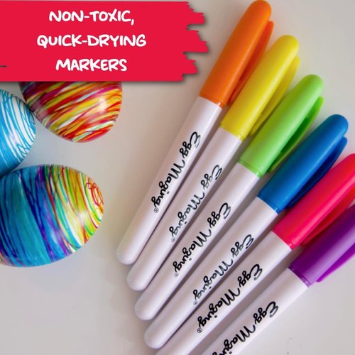EggMazing Mini Egg Decorator Kit - Fun Arts and Crafts Set with Spinner & 6 Markers for Ages 3+