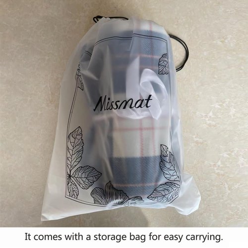 Missmat-Wearable Blanket, Poncho Throw with Buttons (55" L x 39.3" W), Comfy Plaid Shawl for Office, Bed, Sofa and Outdoors, All Seasons（Blue