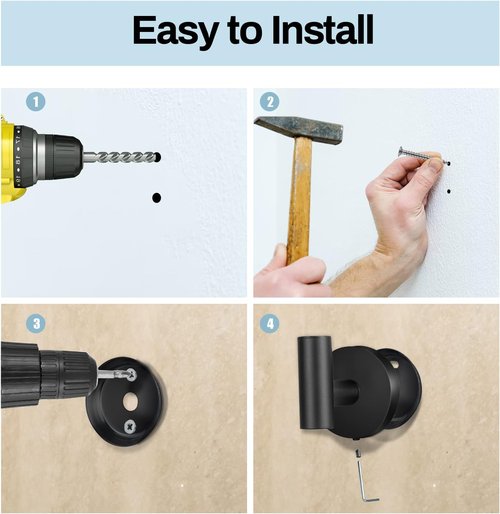 Kruodop Towel Hooks - Heavy-Duty Wall Mount Towel Holders | Black Matte Stainless Steel, 2-Pack