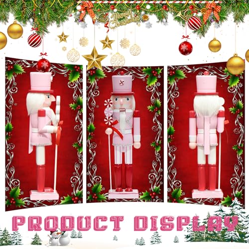 Pink Lollipop Wooden Nutcracker Figure - 14 Inch Traditional Christmas Decor