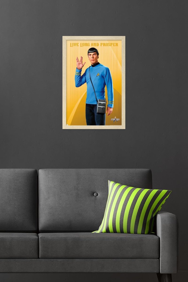 Star Trek: Universe - Spock, Live Long and Prosper Wall Poster, 22.4L" x 14.7W", Blonde Framed Version