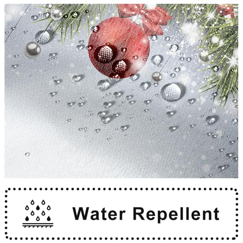 Christmas Shower Curtain 72x72 Inch Red & Silver Xmas Balls, 6 Pack…