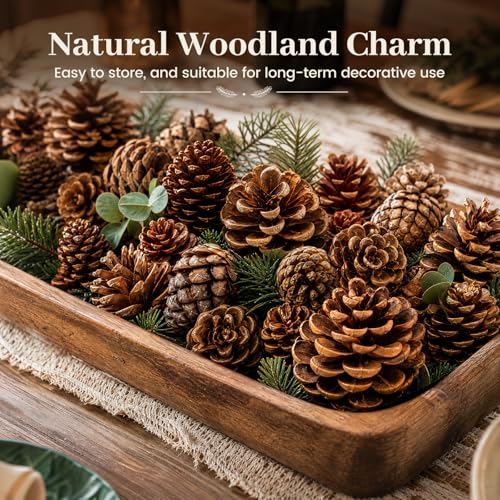 18-Piece Natural Hanging Pine Cones (1.5"-2.5") - Rustic Holiday Decor