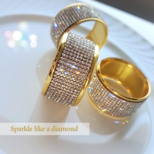 Gold Napkin Rings Set of 6, Thanksgiving Napkin Ring Holders,Silver Diamond Napkin Holder for Dining, Wedding, Christmas Napkin Rings,Party of Table Setting Home Decor