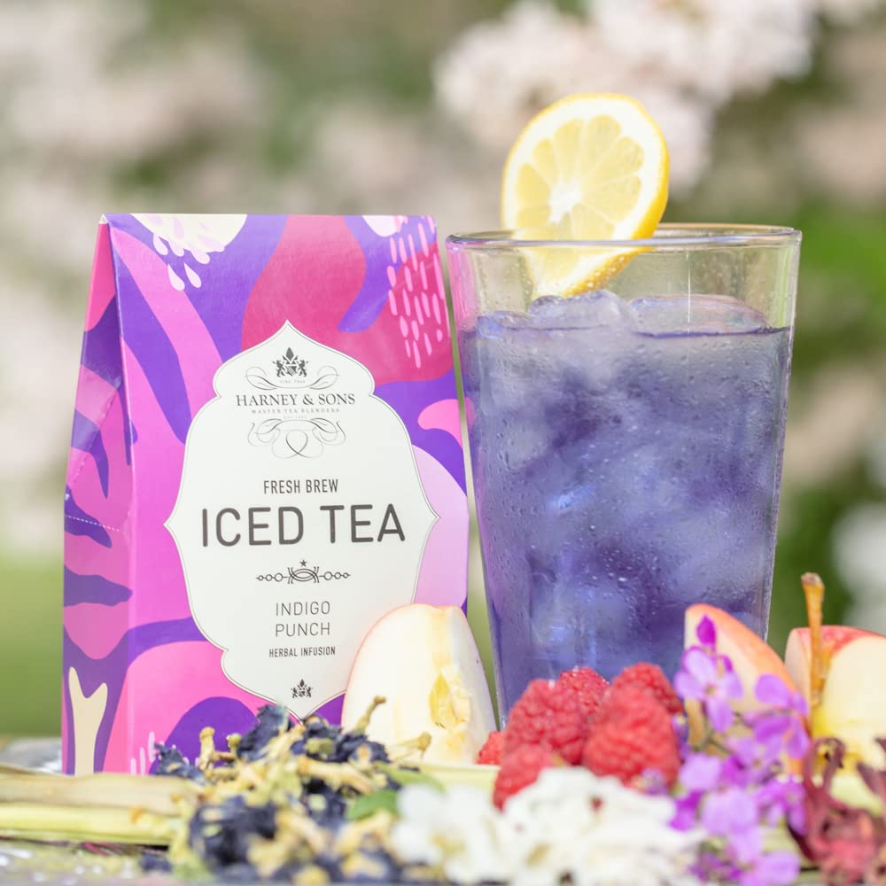 Harney & Sons Fresh Brew Iced Tea Sampler, 4 boxes with 3 bags each, Brews 24 quart of Tea